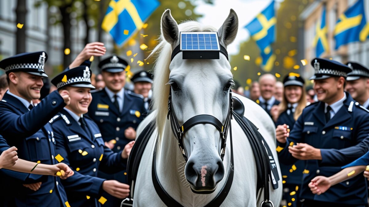 Polisen firar mångfald med vit häst – klimatavtrycket firas inte lika högt