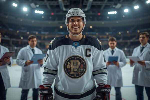 Nazar tillbaka i spel utan framtänder – tandläkare kallar det ’ett historiskt mål för hockeyns estetik’