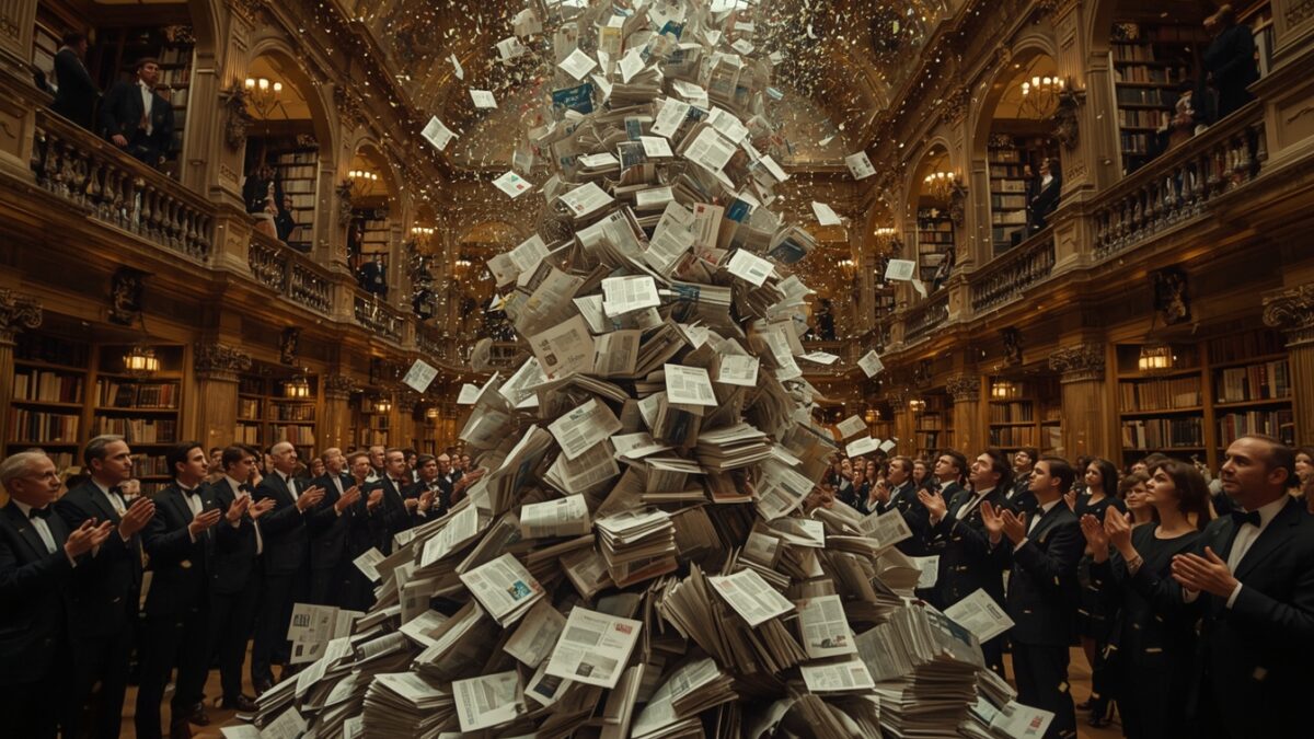 KB:s utrensning av tusen hyllmeter tidningar hyllas som Sveriges största konceptuella performanceverk