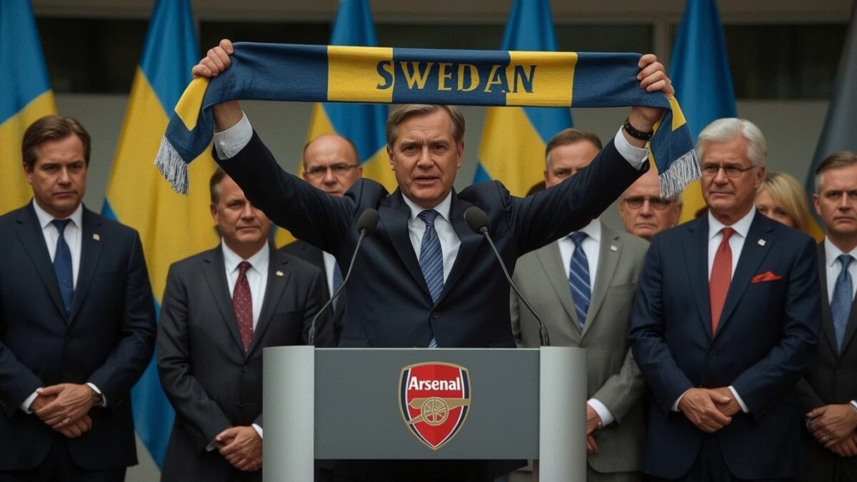 Statsminister Kristersson gratulerar Arsenal – missar att Sverige inte kvalat in till något på åratal